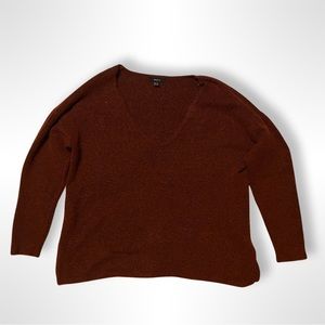 Forever21 Burgundy Red V-Neck Sweater